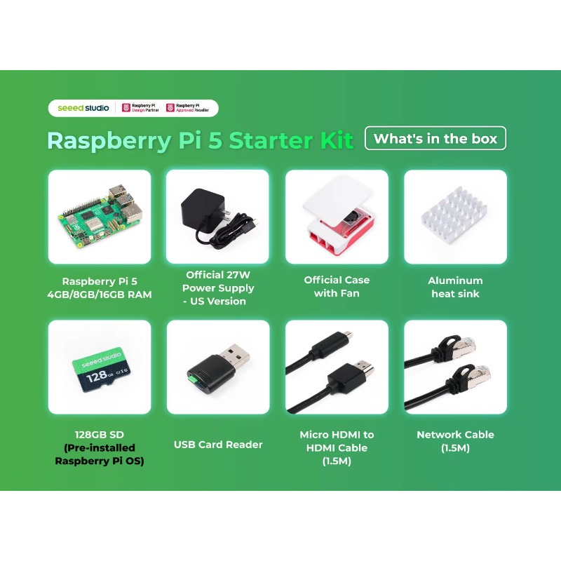 ชุดเริ่มต้น 5 ชุด – มาพร้อมหน่ - Raspberry Pi 5 8Gb บทวิจารณ์และราคา