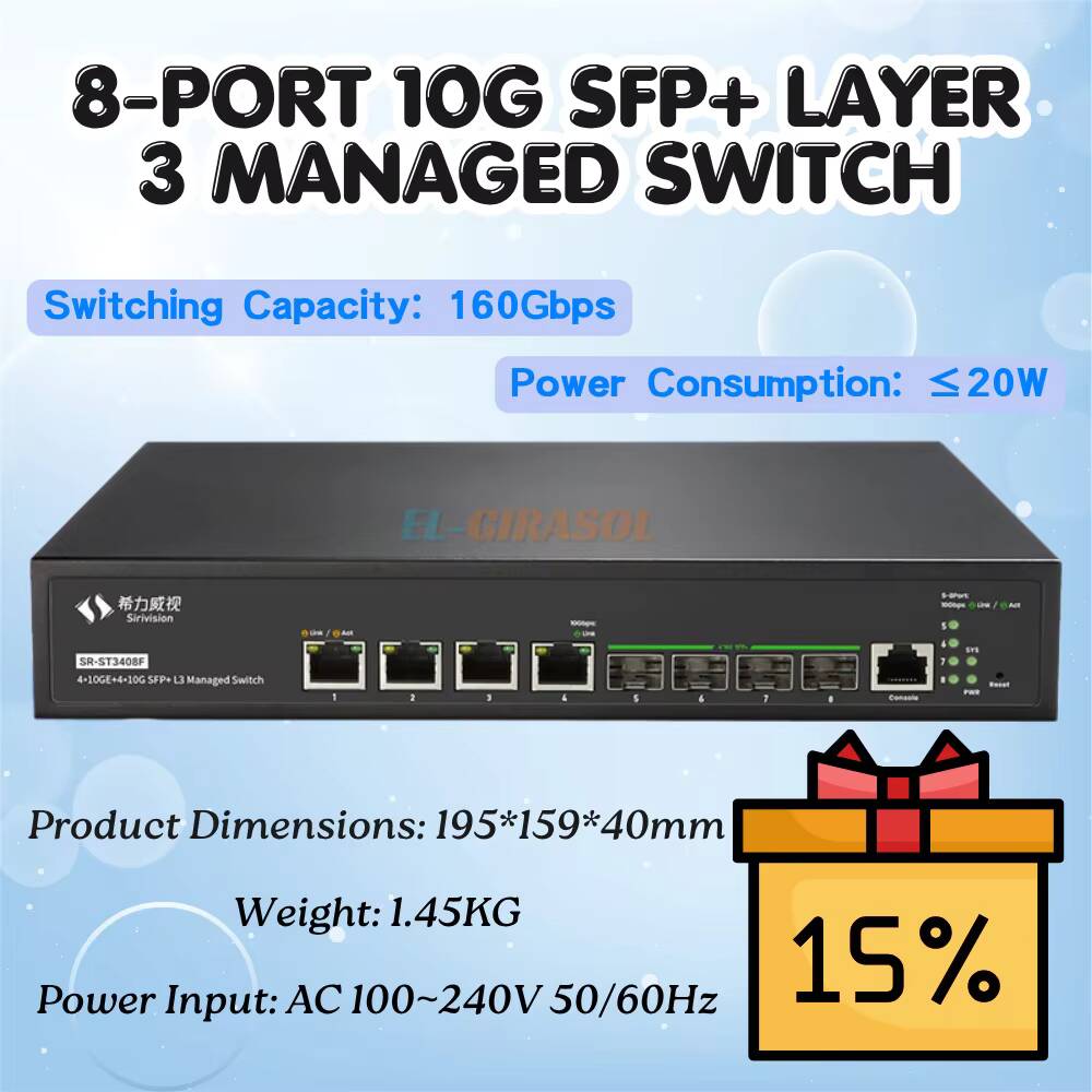 สวิตช์ไฟเบอร์ Sirivision 8 พอร - Sfp+ 10G Managed Switch 8 Port บทวิจารณ์และราคา