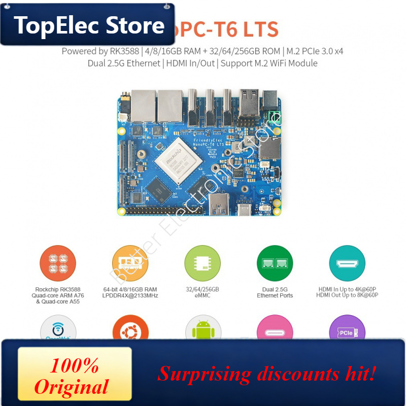 บอร์ดพัฒนา TopElec NanoPC-T6 L - Nanopc T6 16Gb บทวิจารณ์และราคา